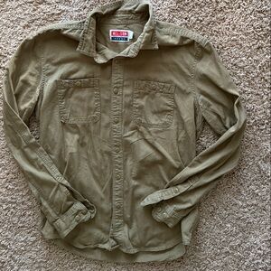 Olive Green Army Button-Up Shirt